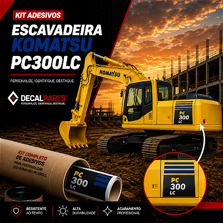 Kit Adesivo Komatsu PC300LC Completo