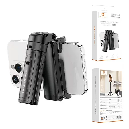 Bastao De Selfie Portatil C/ Suporte Ajustavel/Dobravel 37Cm Hmaston Zp-009