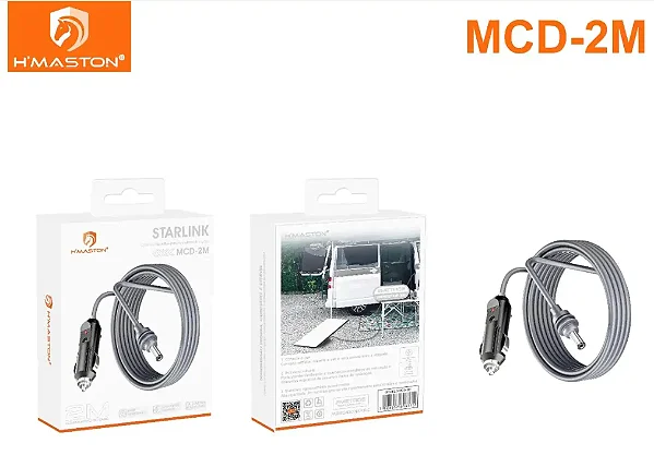 Cabo De Alimentacao Starlink Mini Veicular 2M Hmaston Mcd-2M
