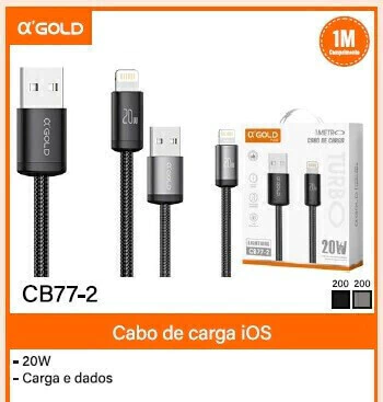 Cabo Iphone Usb Agold Pro 20W 1M Cb77-2