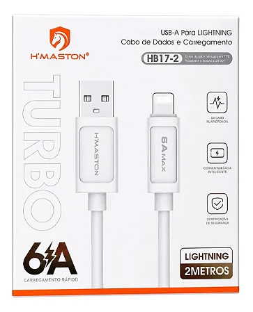 Cabo Iphone Usb-A Hmaston Turbo 6A 2M Hb17-2