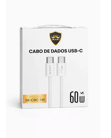 Cabo Tipo C P/ Tipo C 60W Trançado Sk-Cbc-1M - Skaiky (Homologado Anatel)