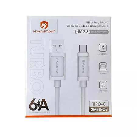 Cabo Tipo C Usb-A Hmaston Turbo 6A 2M Hb17-3