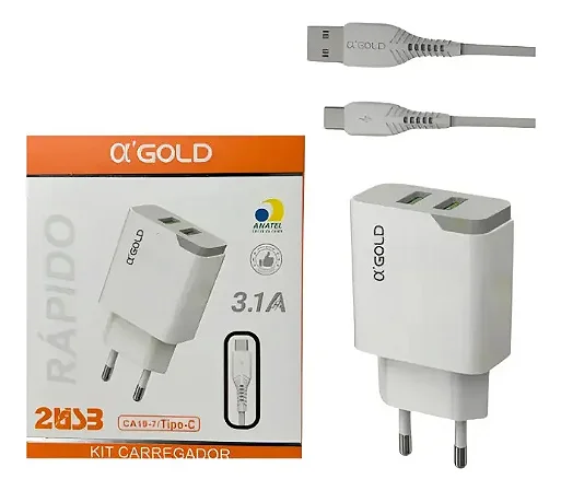 Carregador V8 3.1A Agold Ca19-5