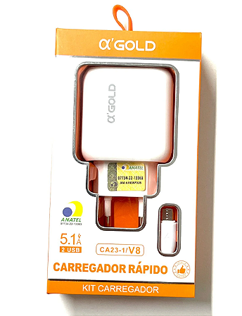 Carregador V8 5.1A Agold 02 Usb Ca23-1
