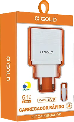 Carregador V8 5.1A Agold 02 Usb Ca20-1