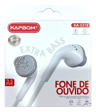 Fone De Ouvido Com Fio Kapbom Ka-5318