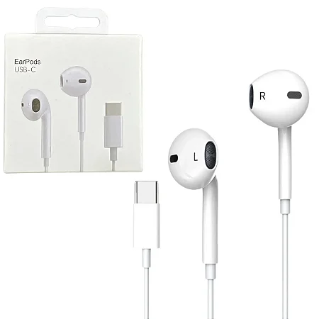 Fone De Ouvido Iphone (Conector Tipo C) Earpods Usb-C