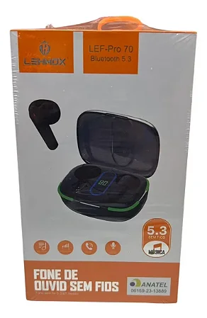 Fone Sem Fio Bluetooth Tws Lehmox Lef-Pro 70