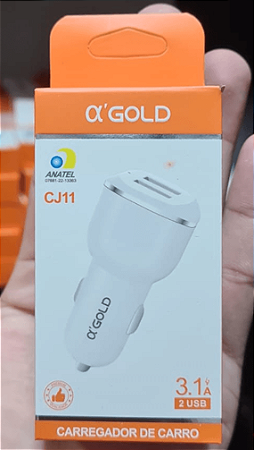 Fonte Carregador Veicular 3.1A 02Usb Cj11 - Agold (Sem Cabo)