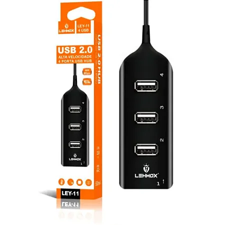 Hub Usb 2.0 Lehmox 04 Portas Usb Ley-11