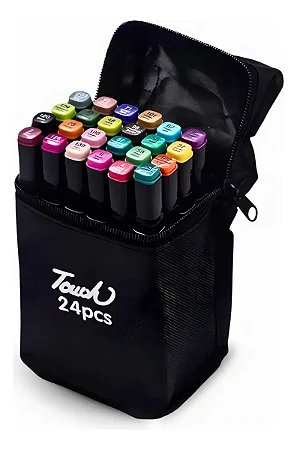 Kit Canetas De Colorir Ponta Dupla - 24 Cores