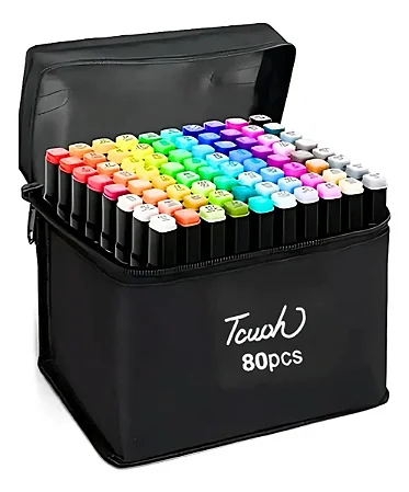 Kit Canetas De Colorir Ponta Dupla - 80 Cores