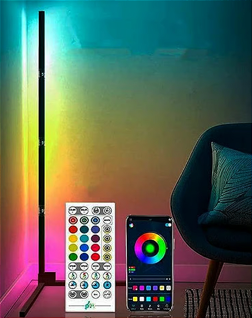 Luminaria Vertical 140Cm Rgb Led C/ Sensor Musical Ley-2260