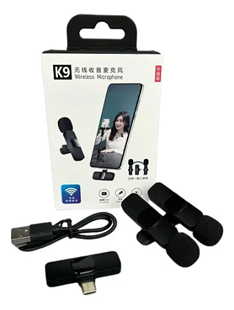 Microfone De Lapela Sem Fio K9 - Tipo C