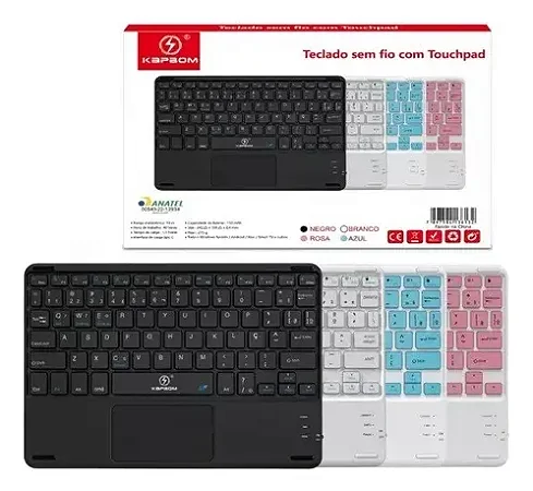 Teclado Sem Fio Bluetooth Kapbom Ultra Fino Com Touchpad - Ka-690