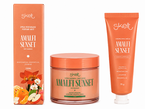 Kit Skelt Amalfi Sunset - Body Splash / Creme corpo / Creme mão