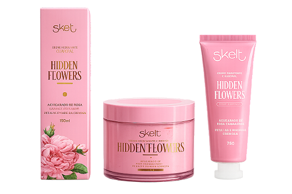 Kit Skelt Hidden Flowers - Body Splash / Creme corpo / Creme mão