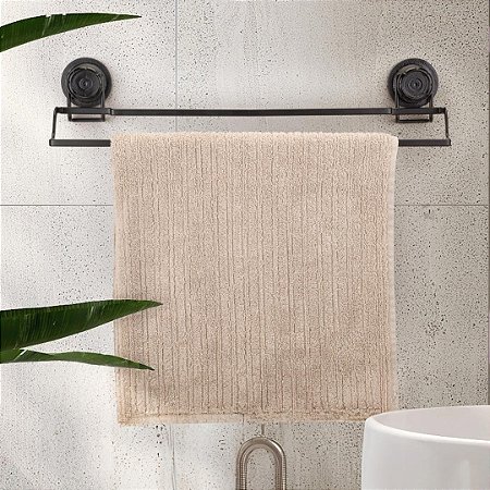 Porta Toalha Banho Suporte Ventosa ~ Arthi Black