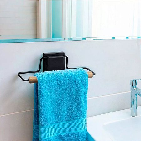 Porta Toalha Rosto Parede Banheiro Lavabo Eco Design 3m ~ Arthi Black