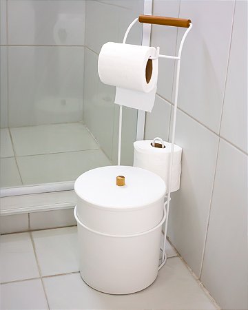 Suporte De Chão Para Papel Higiênico Com Lixeira Tampa ~ Arthi White