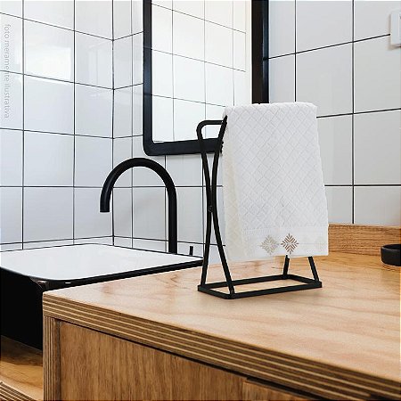 Suporte Porta Toalha De Bancada Para Lavabo Banheiro Luxo ~ Arthi Black