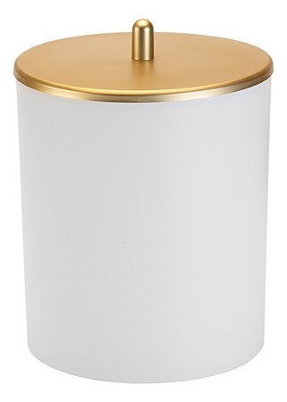 Lixeira 5 Litros Multiuso Com Tampa Plástico Diversas Cores Branco/dourado