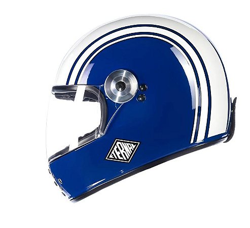 Capacete Bieffe Uno Eternal Azul E Branco ~ Old School Classic