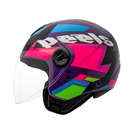 Capacete Aberto Freeway Hype Roxo Com Pink ~ Peels
