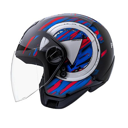Capacete Aberto Freeway M Play Preto Azul Brilhante ~ Peels  60