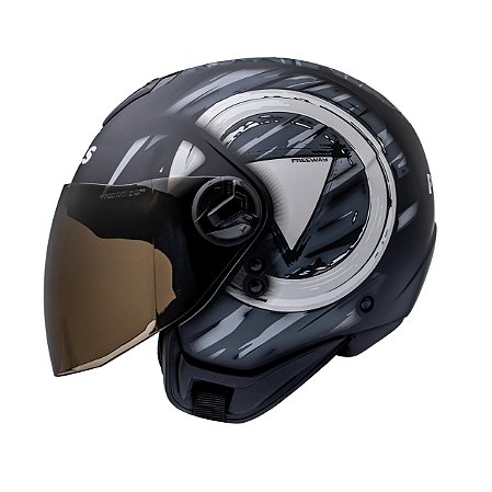 Capacete Aberto Freeway M Play Preto Grafite Fosco ~ Peels  62