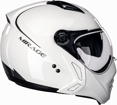 Capacete Aberto Peels Moto Mirage Classic Branco com Grafite 58