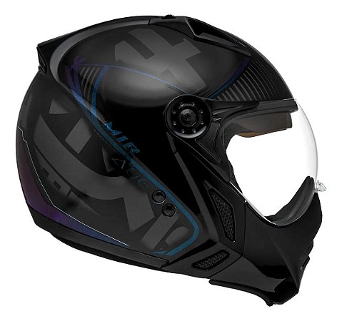 Capacete Mirage Edge Preto Camaleão Com Óculos ~ Peels
