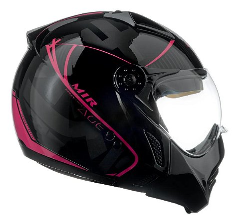 Capacete Mirage Edge Preto E Pink Com Óculos ~ Peels  58