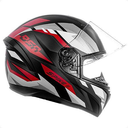 Capacete Spike 2 BSN Preto Vermelho Fosco ~ Peels  58