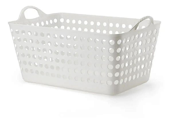 Cesto Retangular Flexível Branco 22 Lts Arthi