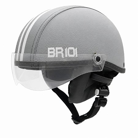 Capacete Coquinho Scooter Bike Moto Elétrica Br101 Vision Cristal Cinza  G