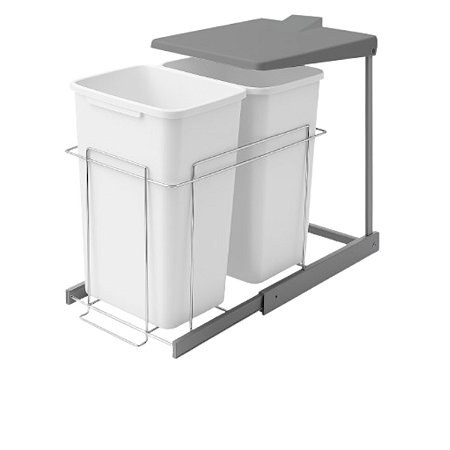 Lixeira Deslizante Dupla Cromo 15l 375 X 510 X 460 Schmitt