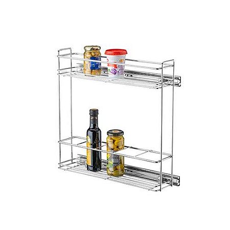 Porta Garrafas Latas Embutido Preto com Trilho Schmitt Aramados