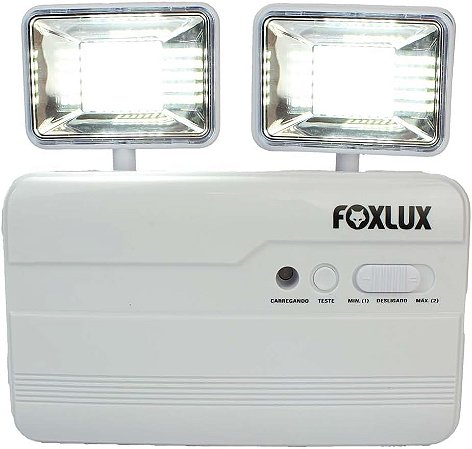 Luminária de Emergência Led 8w 6500k 2 Faróis Foxlux