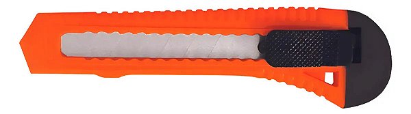 Estilete 18mm Laranja Famastil Lâmina Fixa Com Trava