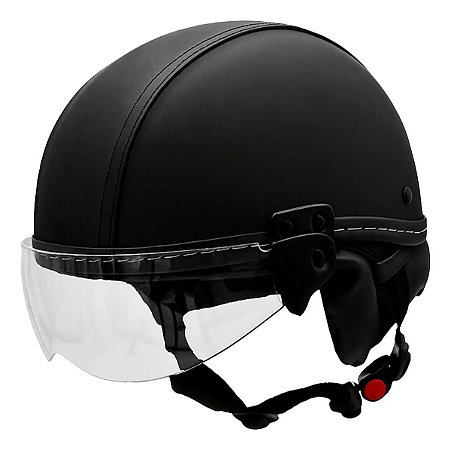 Capacete Coquinho Kraft Bike Elétrica Scooter Skate Viseira Preto Preto  G