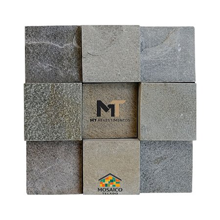 Mosaico de Pedra Luminárias Verde Xadrez 10x10 Telado 30x30 - 1 m²