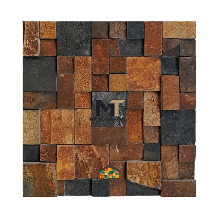Mosaico de Pedra Ferro Variadinho Telado 30x30 - 1 m²