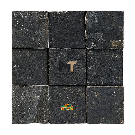 Mosaico de Pedra Ferro Preta Xadrez 10x10 Telado 30x30 - 1 m²