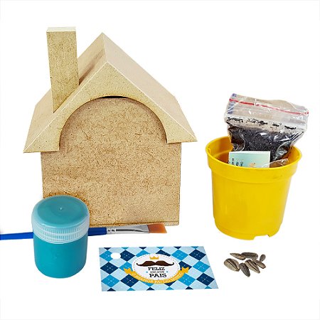 AL016 - Kit Casinha Mdf com Tinta e Pincel