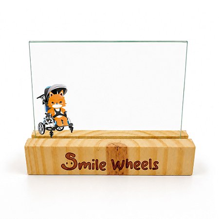 AL302 - Porta-Retrato Personalizado com Base em Pinus e Vidro Duplo