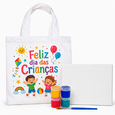 AL098 - Kit Pintura com Tela Grande Gravada e 4 Tintas