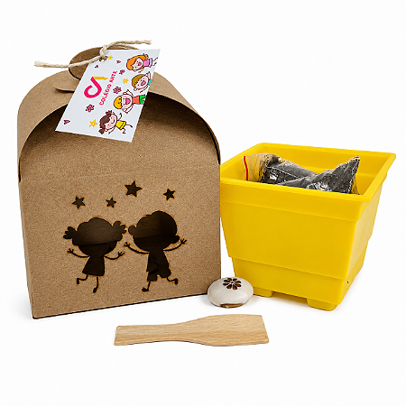 AL200 - Kit Cultivo Kraft Grande com Semente Personalizada - Natal