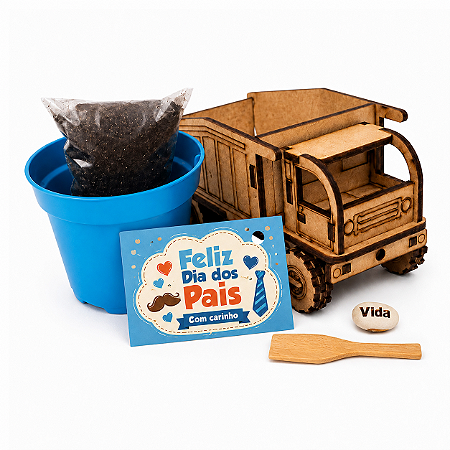 AL120 - Kit Cultivo Caminhão mdf com Semente Personalizada